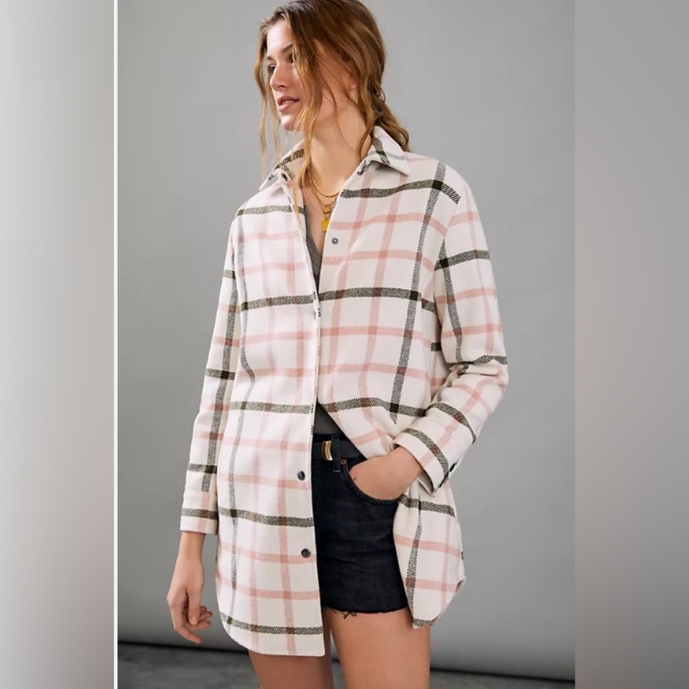 BRAND NEW Plaid flannel shirt jacket